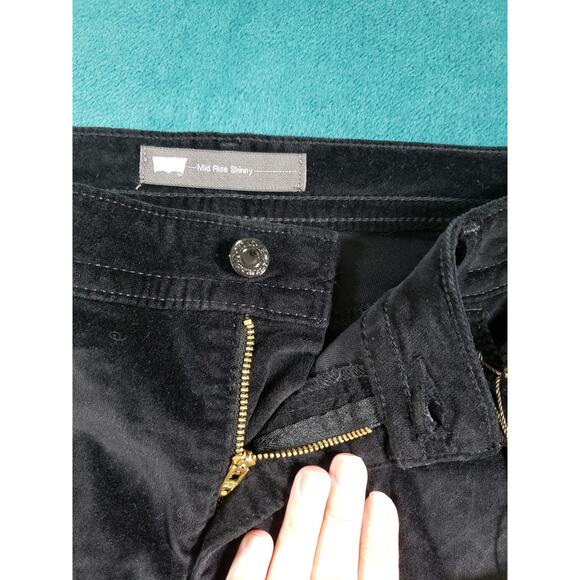 Levis Jeans Size 14 Womens Black Velvet Pants Stretch Mid Rise Skinny NWT - Picture 8 of 16
